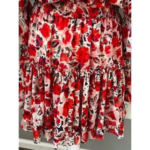 Misa Los Angeles Womens Darla Off-Shoulder Floral Mini Dress Viscose Size Large - Picture 12 of 16
